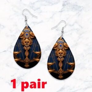 NWT Zodiac Libra on a Teardrop Shaped Pierced Dangle Earrings!